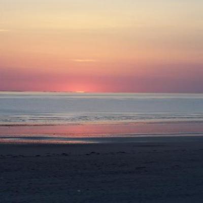 coucher du soleil sur les îles Chausey